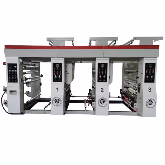 Lámina UV de PVC de alta velocidad BOPP PE en línea de gran formato 2 4 5 6 Etiqueta de color Taza de papel Bolsa de película plástica Precio de la máquina de impresión flexográfica