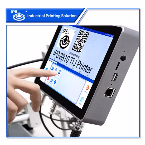 Impresora Tij de inyección de tinta con codificación por lotes pequeña y barata con pantalla táctil de 600 ppp